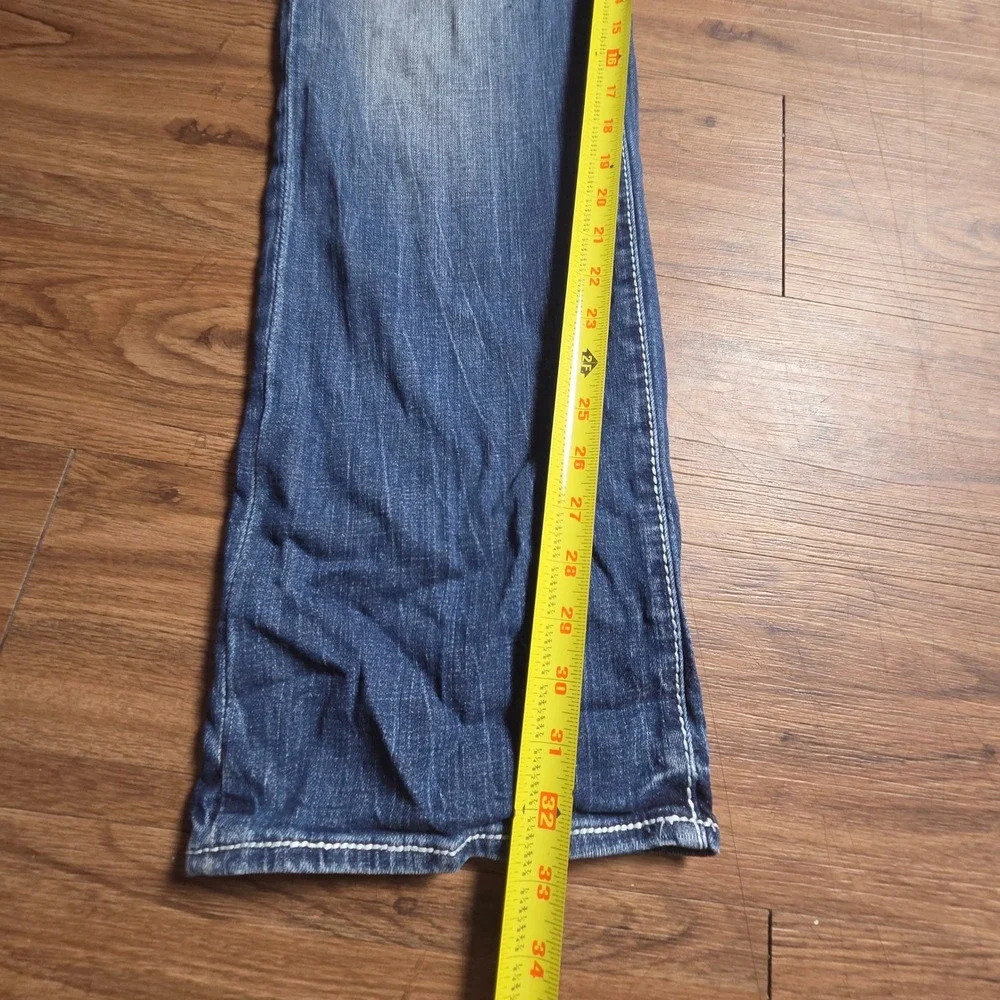 BKE Buckle Jake Straight Leg Jeans 29R/33 Contrast Stitch Medium Wash Western